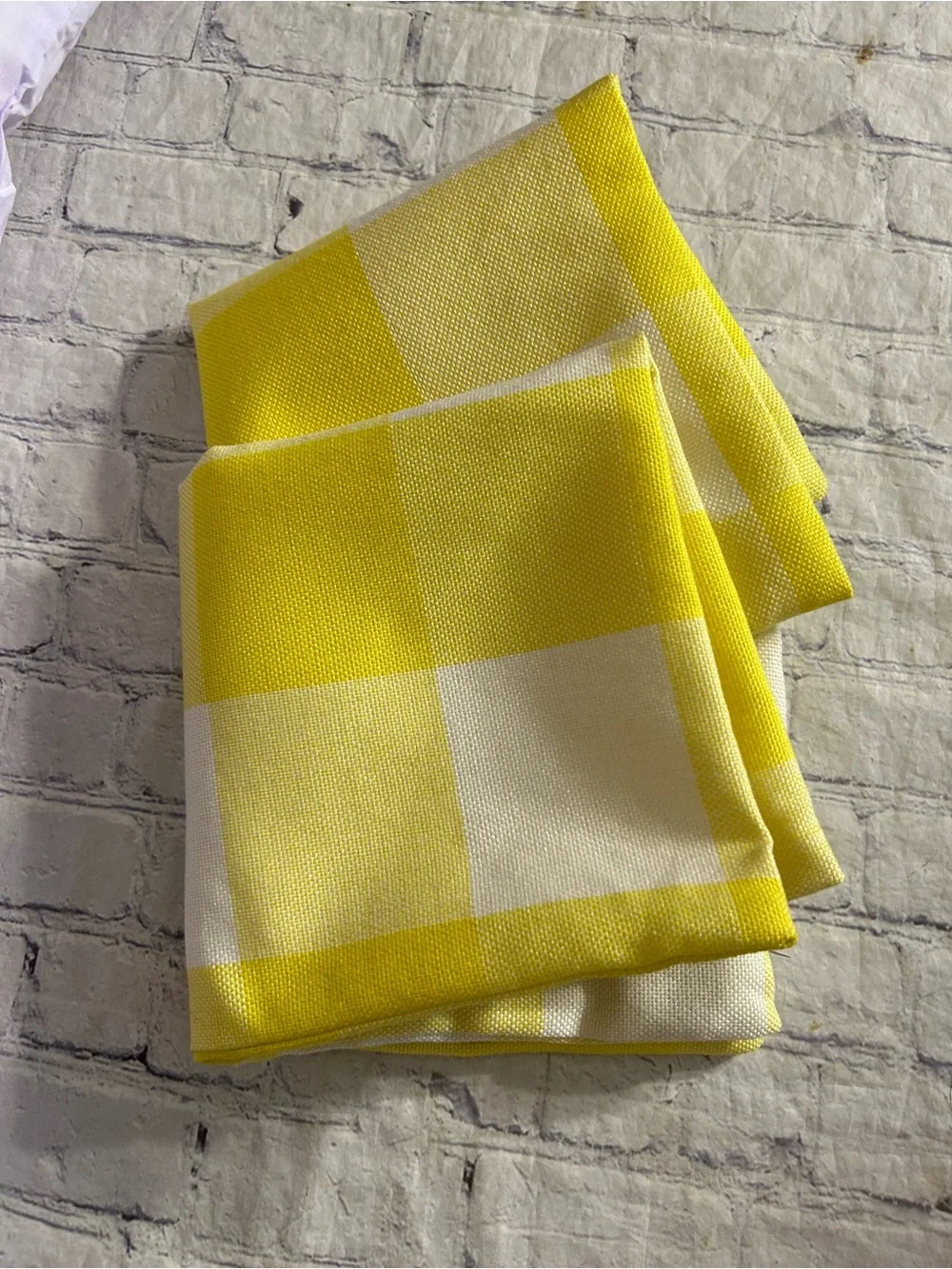 4TH EMOTION YELLOW AND WHITE BUFFALO CHECK PLAID THROW PILLOW COVERS 20”x20”
